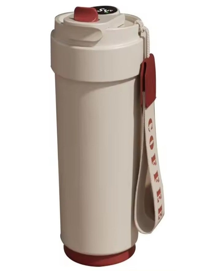 KitchEase Insulated Vacuum Coffee Tumbler | Smart Touch Temperature Display | 420 ML Flask with 6-Hour Temperature Lock-in Technology - (Stone Beige) - Image 1